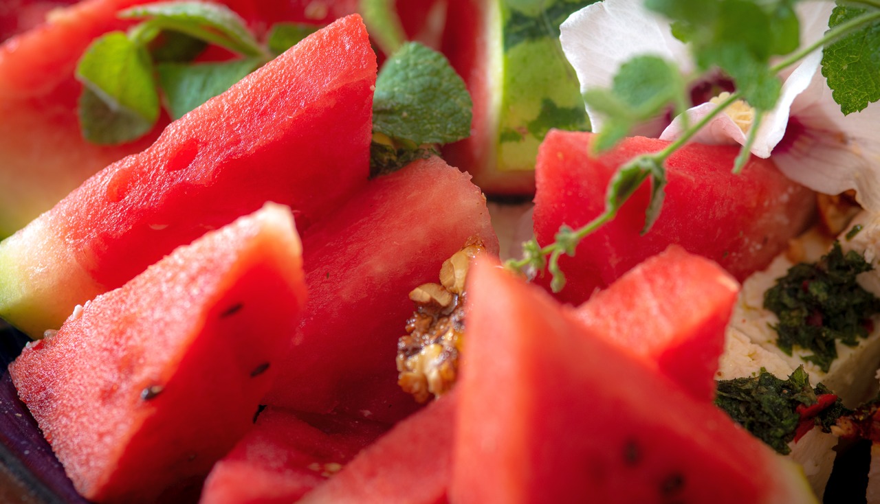 Wassermelone mit feta echtem schafskaese, von Kunden positiv bewertet 