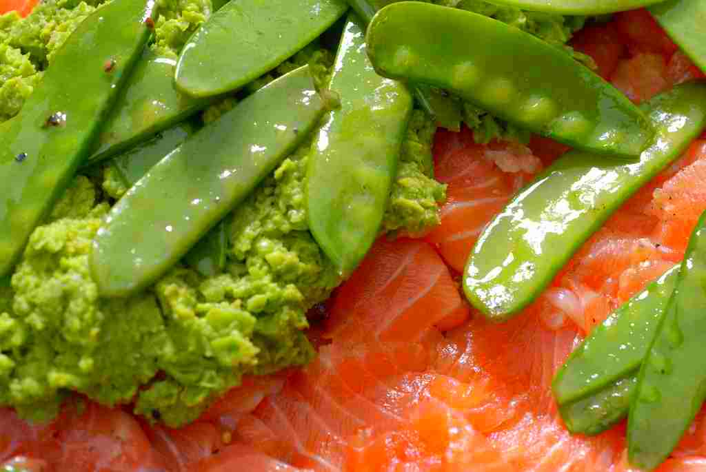 Bewertung sehr gut für Lachs auf Erbsen