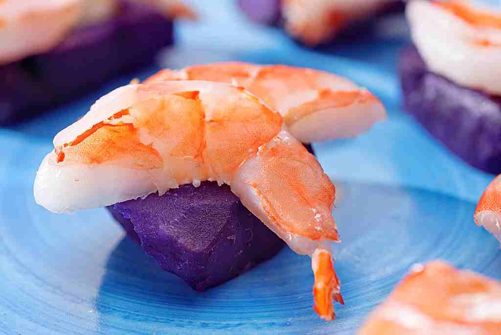 Kreativ und innovativ-garnele-lila-kartoffel